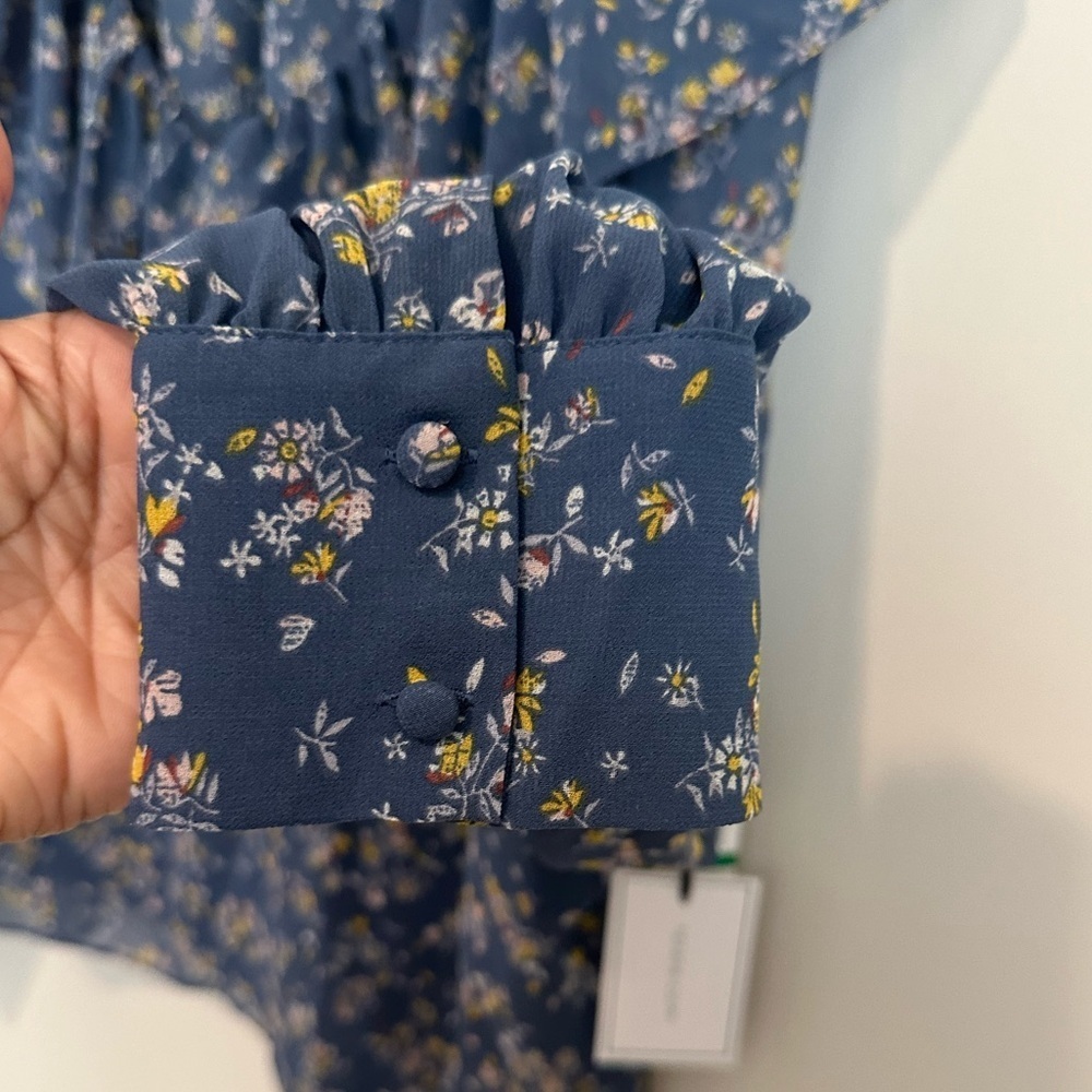NWT 1. State•Nordstrom Floral Ruffle Collar Blouse Size Large - Picture 8 of 15